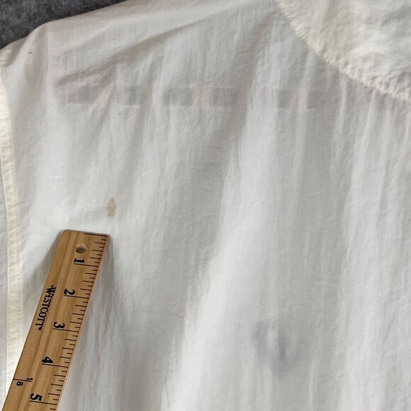 Vintage Mens L  PCC Embroidered White Pullover Windbreaker V-Neck Sweatshirt - Picture 11 of 12